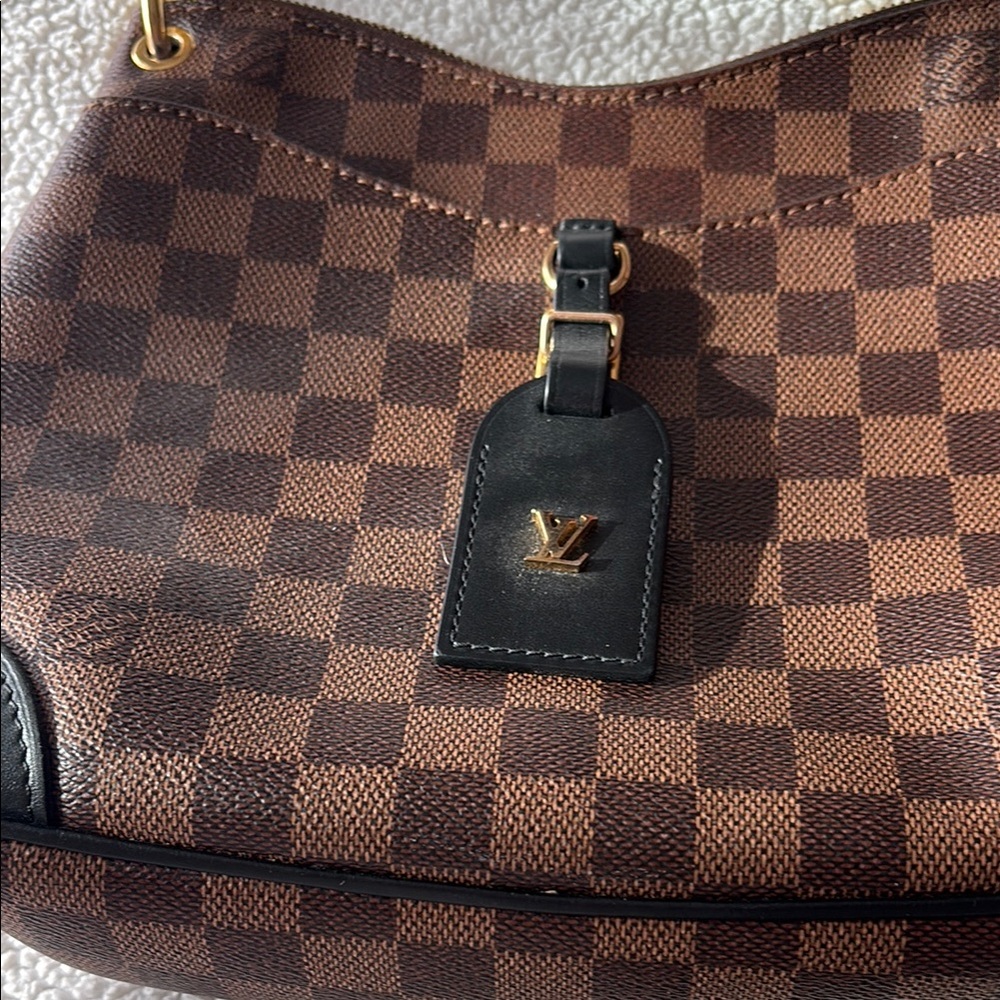 Louis Vuitton Black Leather Belt with Gold Buckle